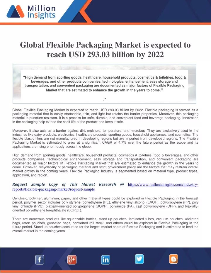 global flexible packaging market is expected