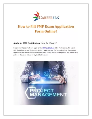 how to fill pmp exam application form online