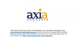 Accounting and bookkeeping services by axia accounts