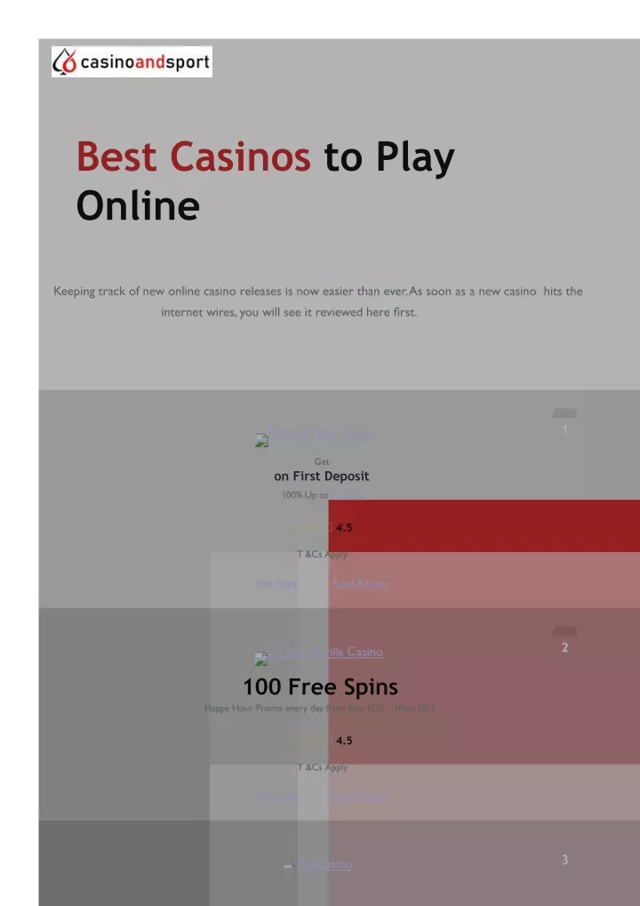best casinos to play online