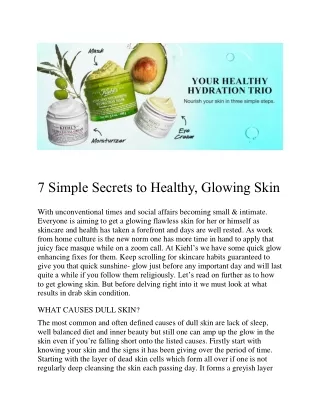 7 Simple Secrets to Healthy, Glowing Skin