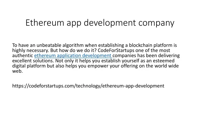 ethereum app development company