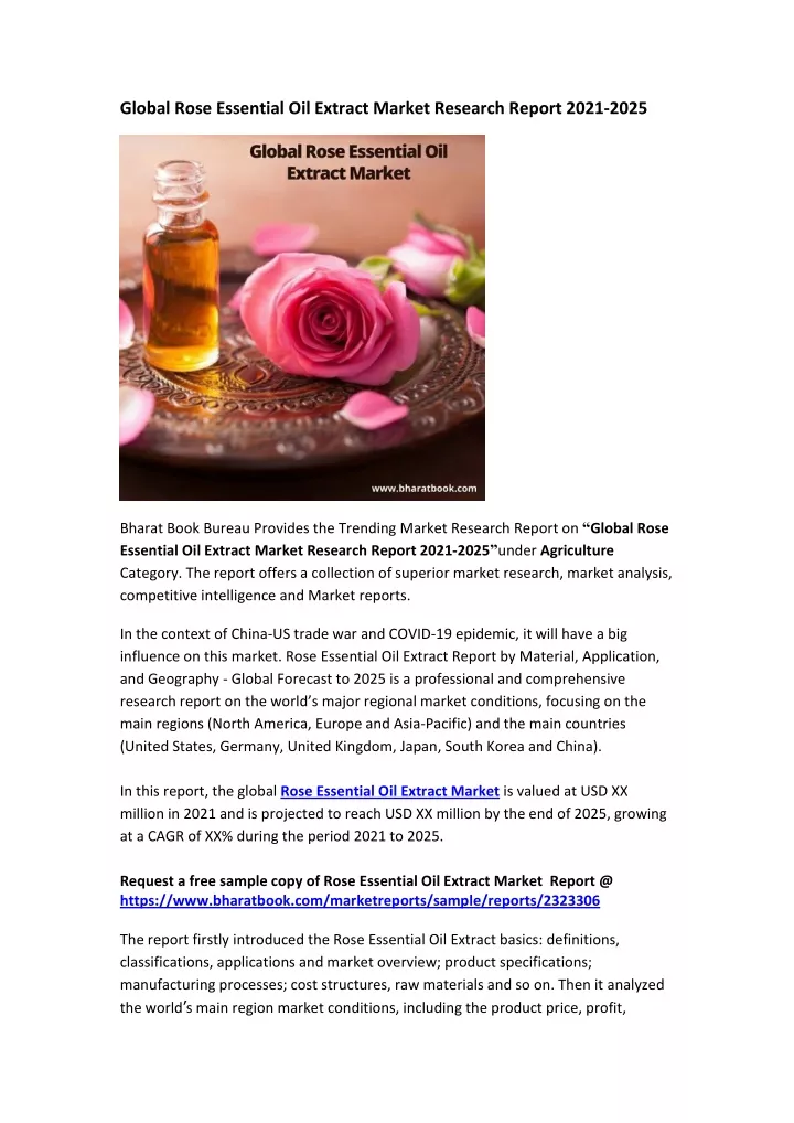 global rose essential oil extract market research