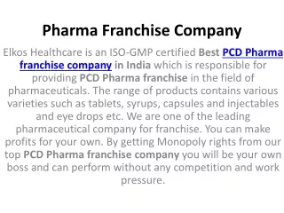 Pharma Franchise Company