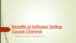 Benefits of Software Testing Course Chennai
