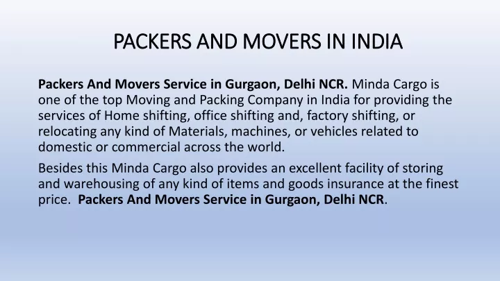 packers and movers in india