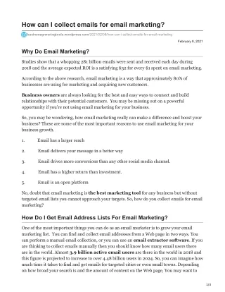 how can i collect emails for email marketing