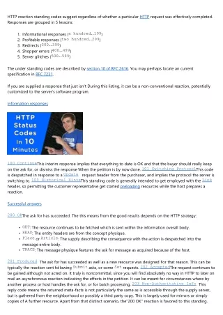 http reaction standing codes suggest regardless