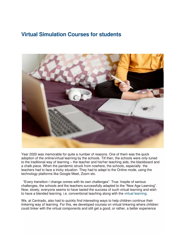 virtual simulation courses for students
