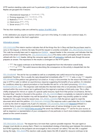 http reaction standing codes point