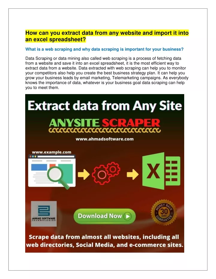 how can you extract data from any website