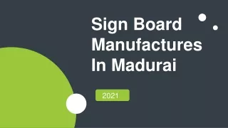 Sign Board Manufactures In Madurai