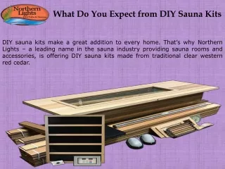 what do you expect from diy sauna kits