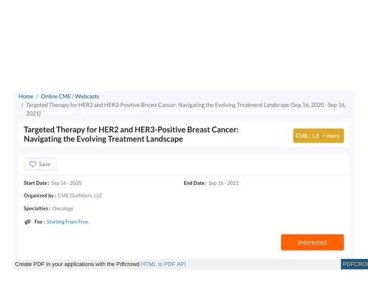home online cme webcasts targeted therapy