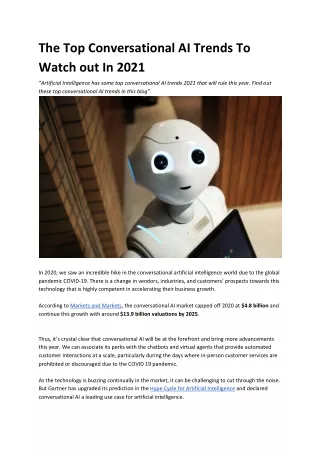 the top conversational ai trends to watch