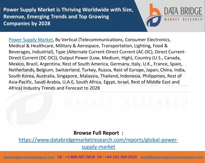 power supply market is thriving worldwide with