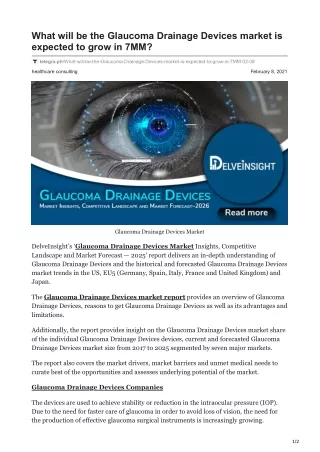 what will be the glaucoma drainage devices market