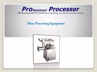 Pro Processor: Heavy Duty Commercial Meat Processing Equipment