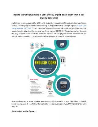 how to score 90 plus marks in cbse class