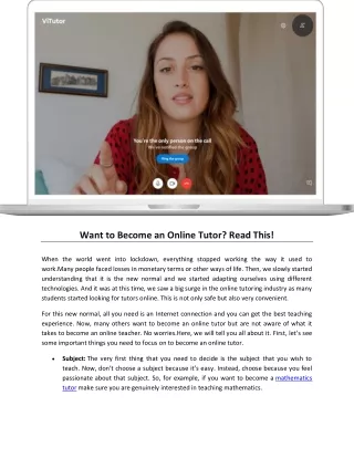 want to become an online tutor read this when