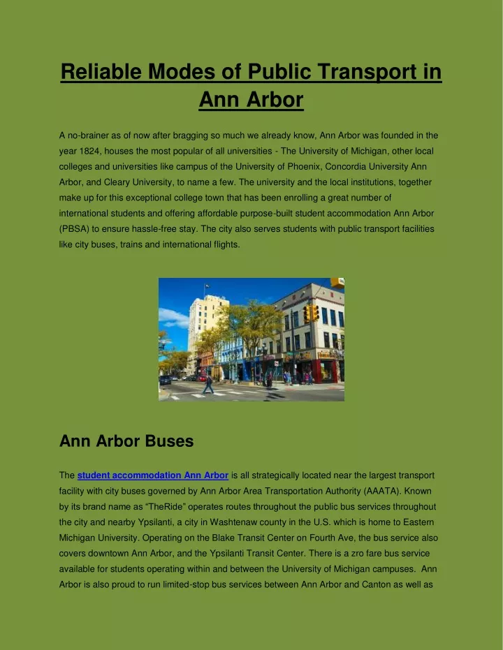 reliable modes of public transport in ann arbor
