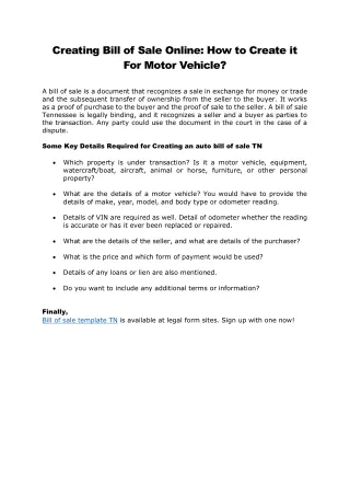 creating bill of sale online how to create