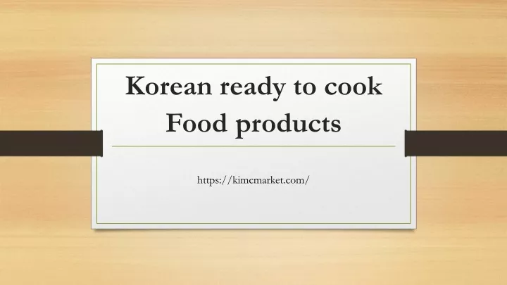 korean ready to cook food products