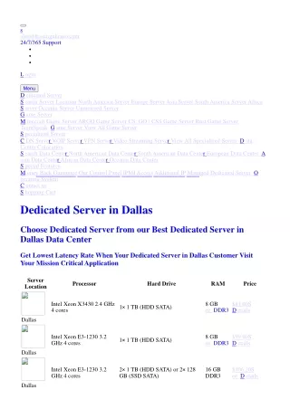 Dallas Dedicated Server