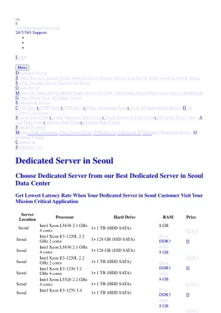 Seoul Dedicated Server