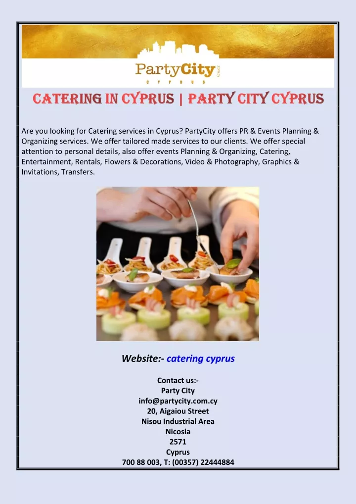 are you looking for catering services in cyprus