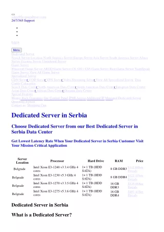 Serbia Dedicated Server