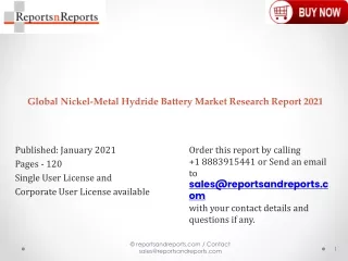 Global Nickel-Metal Hydride Battery Market Research Report 2021
