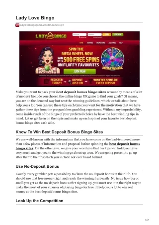 lady love bingo