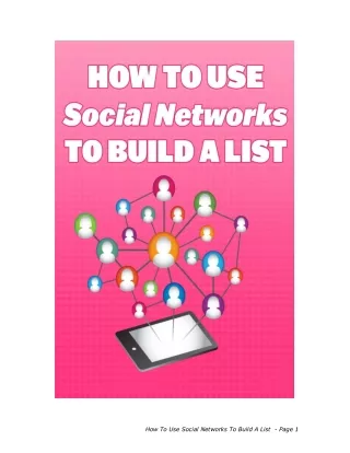 how to use social networks to build a list page 1