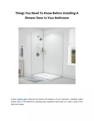 things you need to know before installing