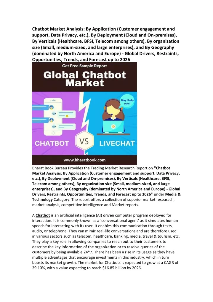 chatbot market analysis by application customer
