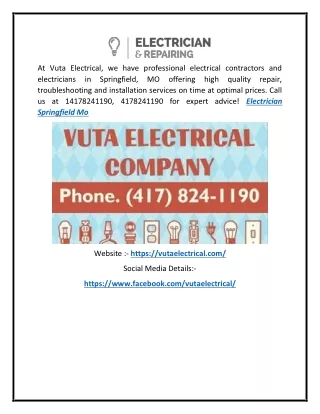 at vuta electrical we have professional