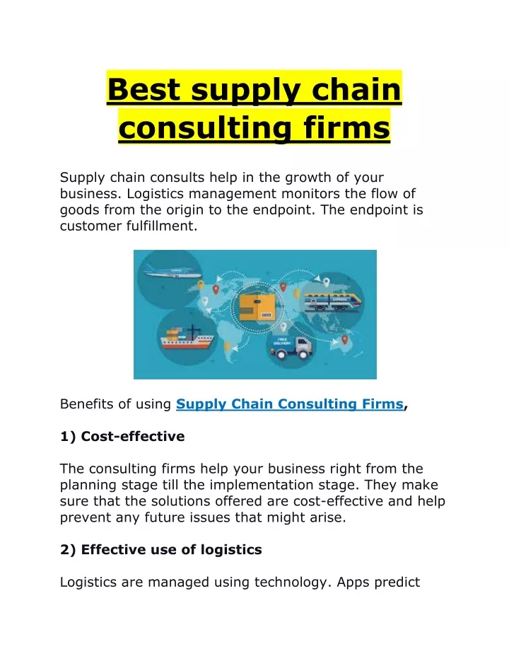 best supply chain consulting firms