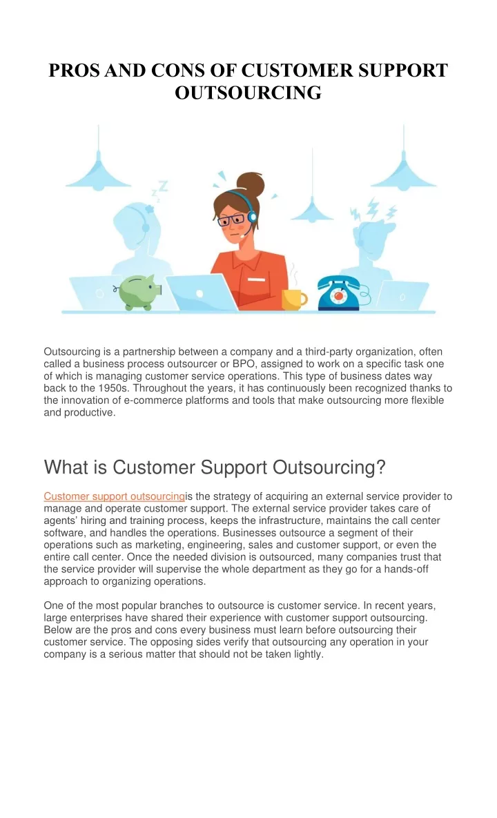 pros and cons of customer support outsourcing