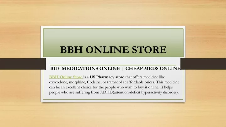 bbh online store