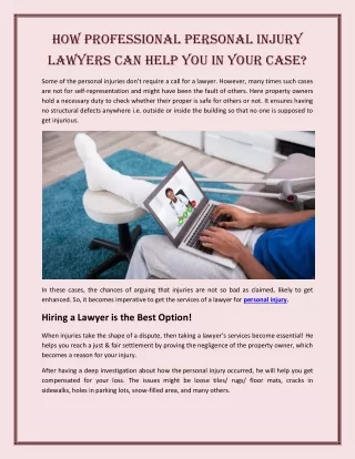 How Professional Personal Injury Lawyers Can Help You in Your Case?