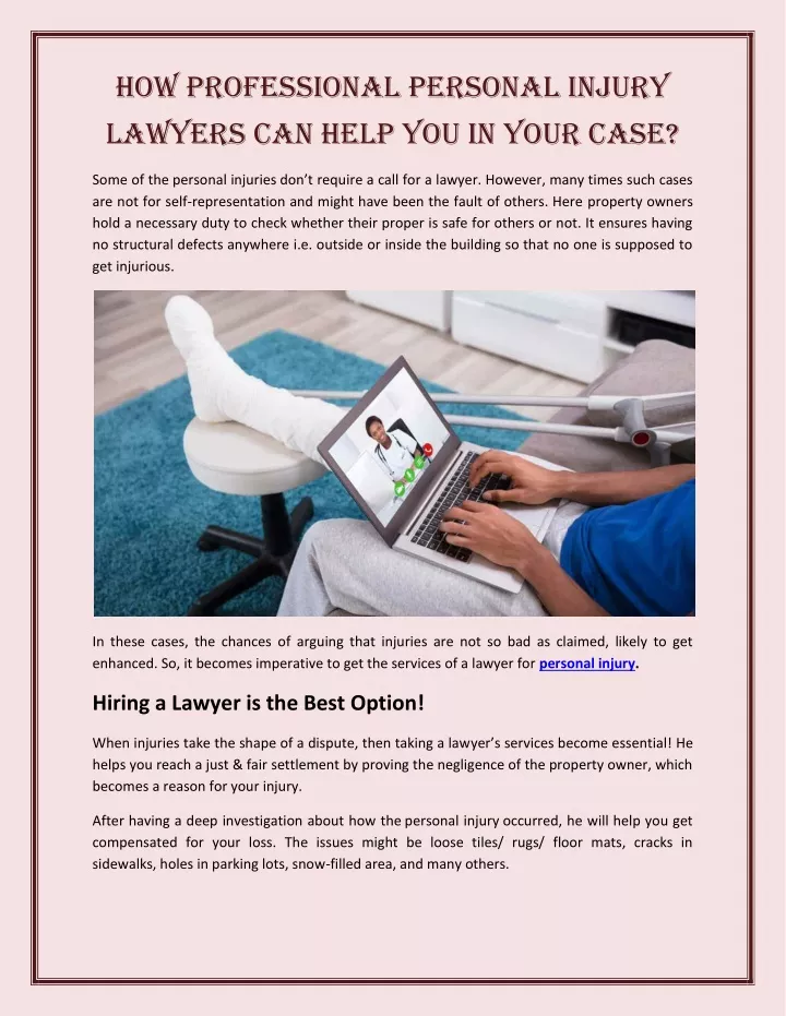 how professional personal injury lawyers can help