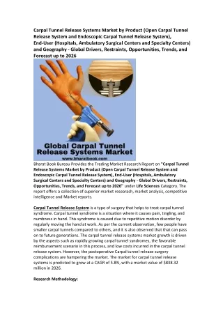 carpal tunnel release systems market by product
