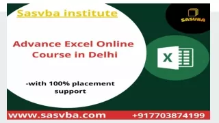 Advanced Excel Training Course In Delhi