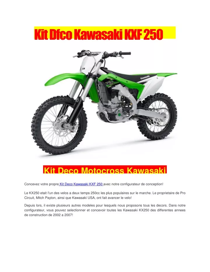 kit dfco kawasaki kxf 250