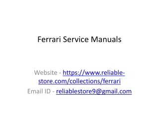 Ferrari Service Manuals