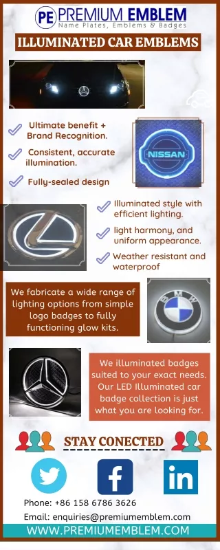 Illuminated Car Badges with Fully Sealed Design by Premium Emblem
