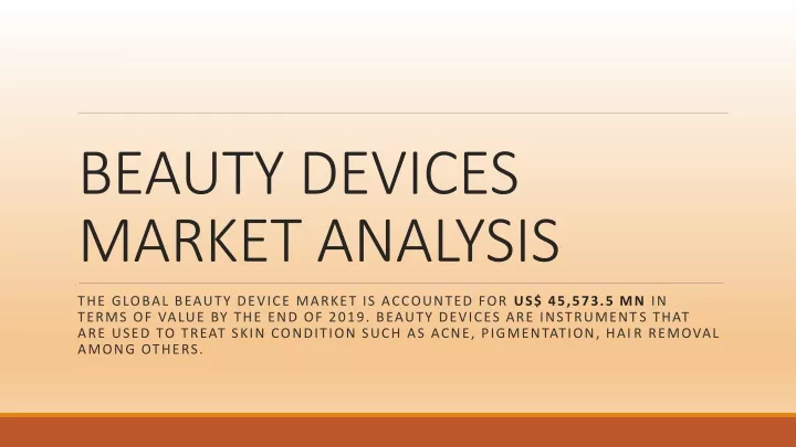 beauty devices market analysis