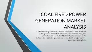 coal fired power generation market analysis