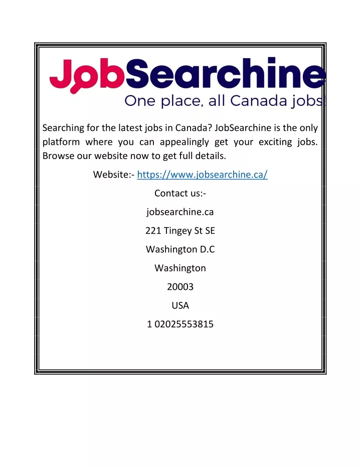 searching for the latest jobs in canada